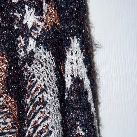 MNG MANGO Rare Oversized Chunky Knit Glittery Boho Cardigan - Picture 16 of 16